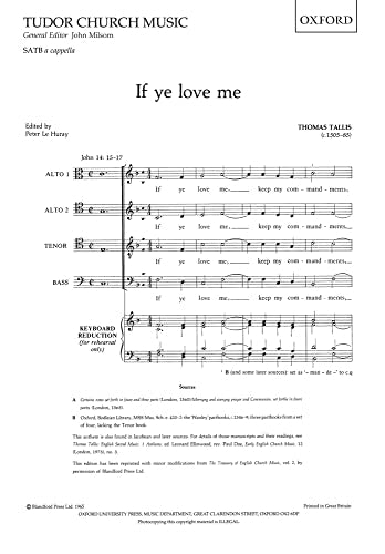 Tallis If Ye Love Me SATB OUP