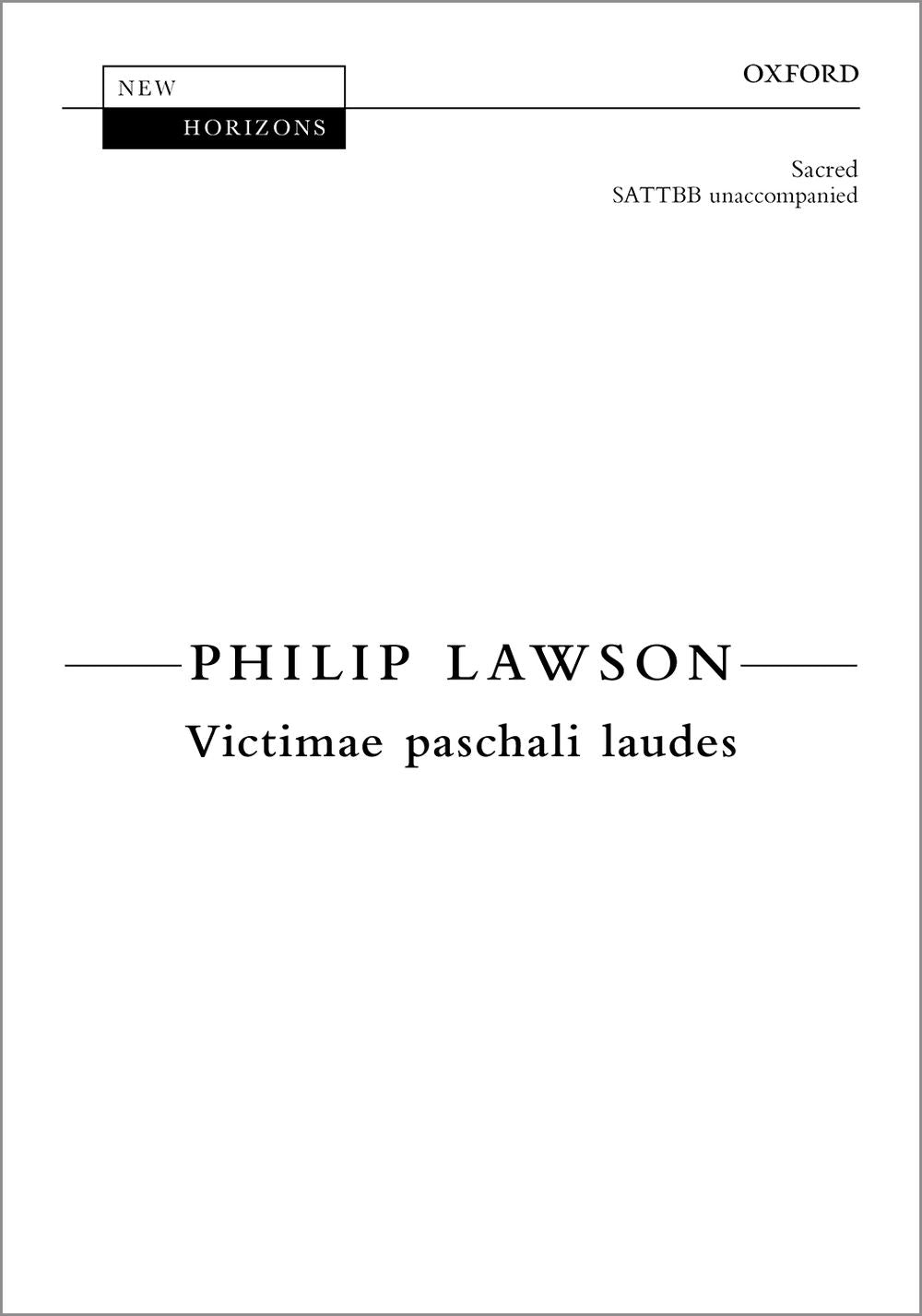 Lawson Victimae paschali laudes SATTBB