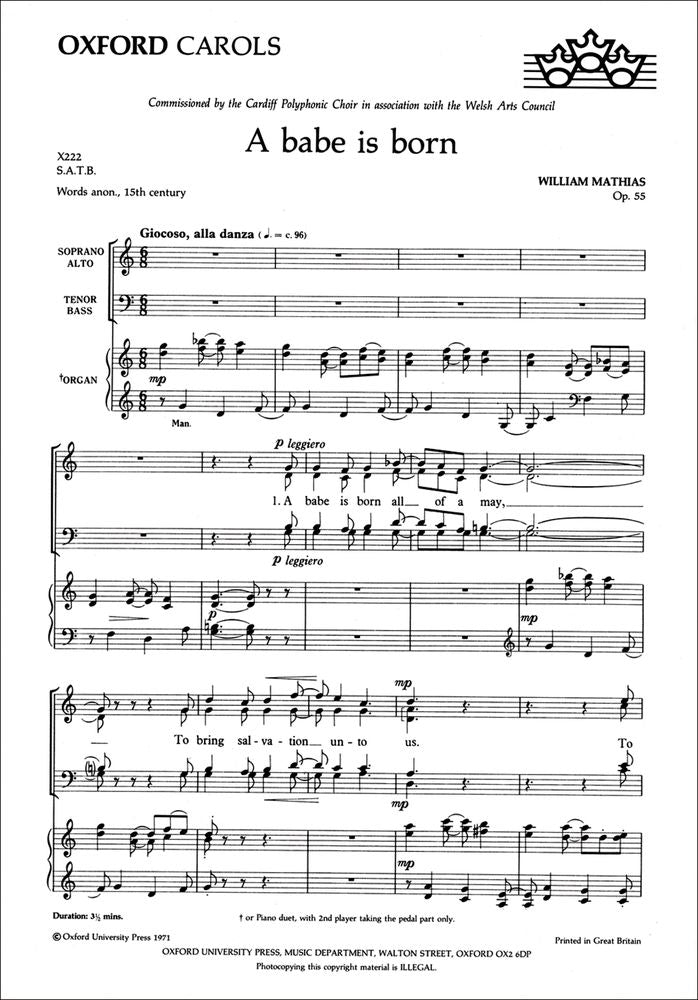Mathias A Babe is Born SATB X222 OUP38