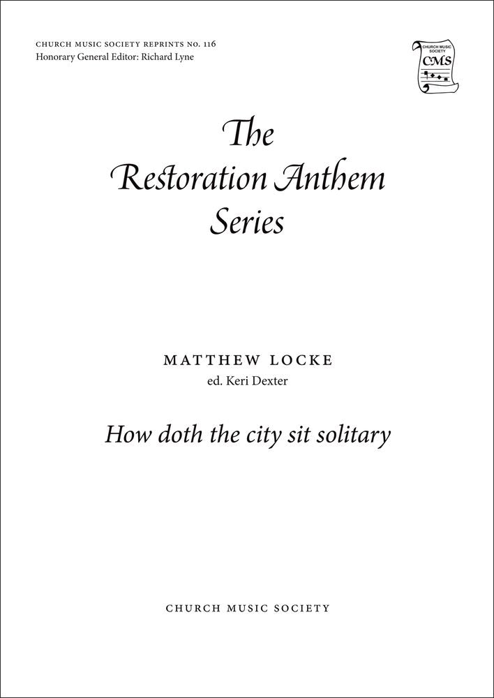 Locke How doth the City Sit Solitary SA