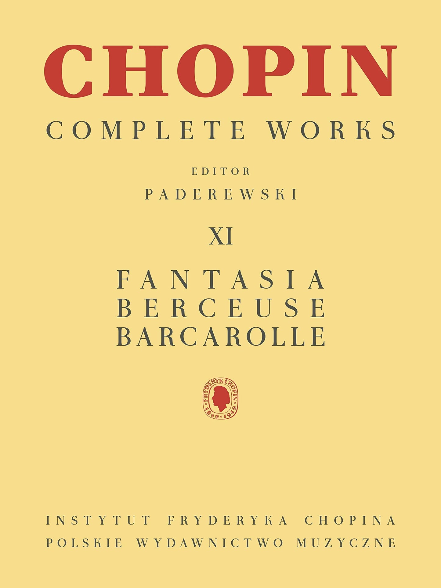 Chopin Comp Works 11 PWM Fantasia Berce