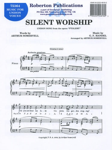 Handel Silent Worship Key G GOOD Somerv