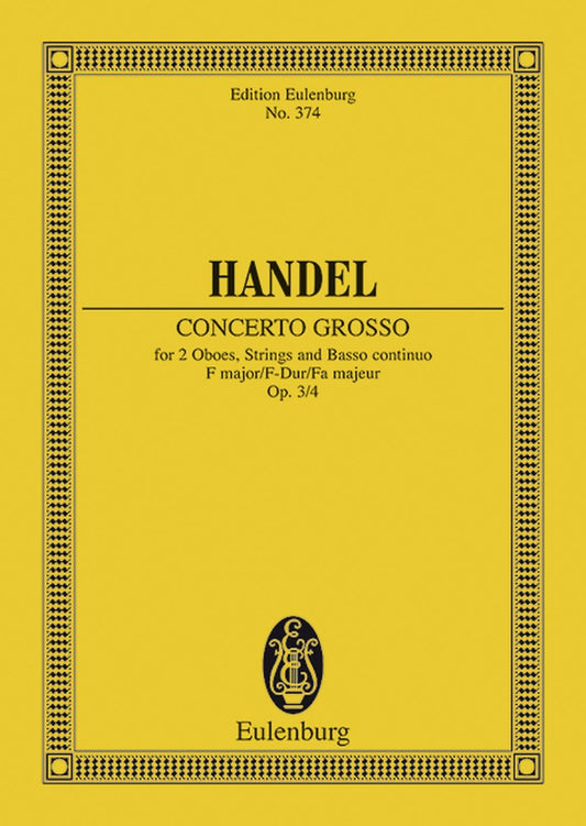 Handel Concerto Grosso Op3/4 F MinSc ET