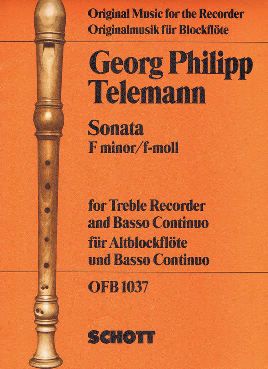 Telemann Sonata Fmin Tr Rec& Basso Cont