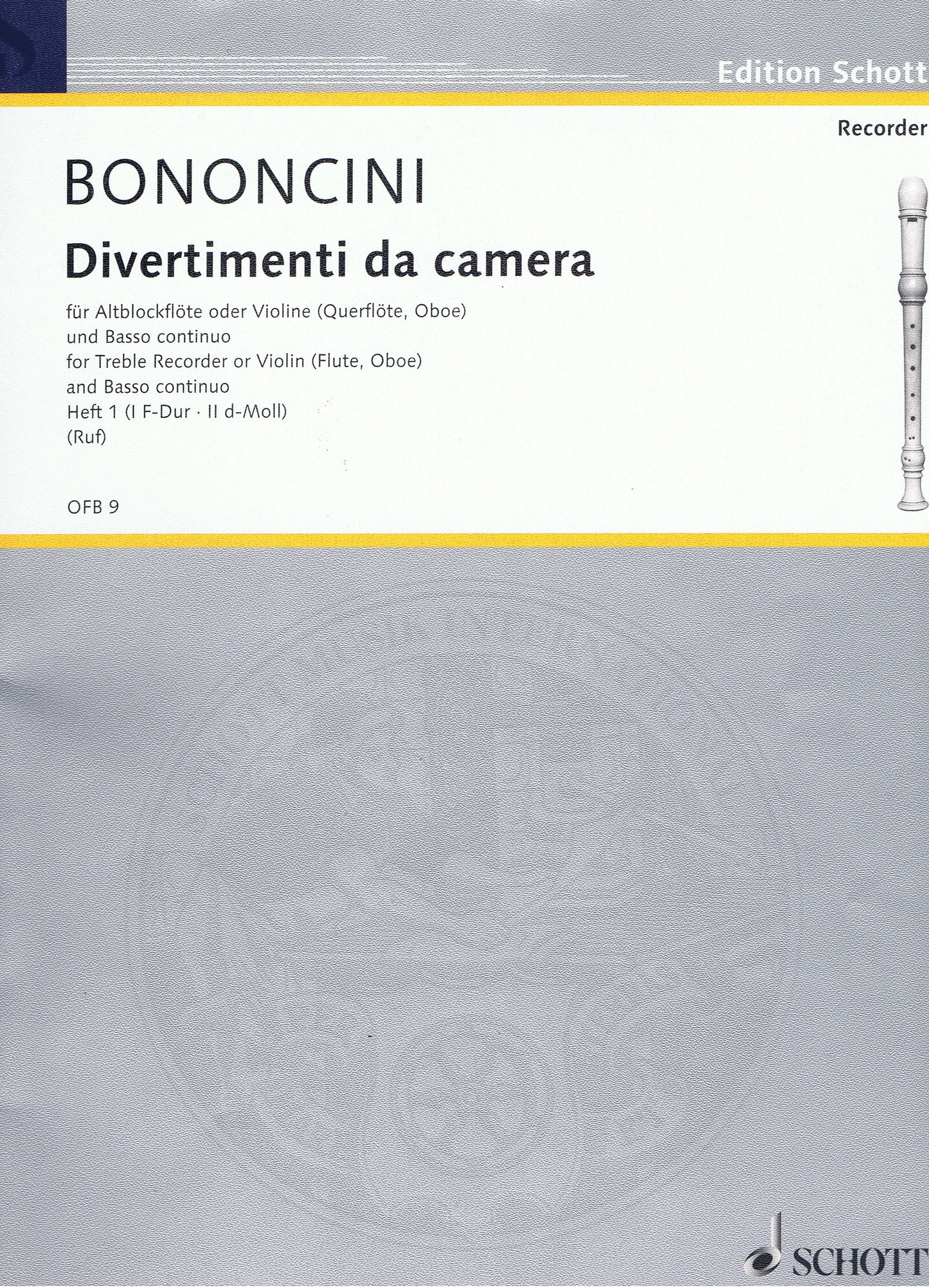 Bononcini Divertimenti da camera Treb R