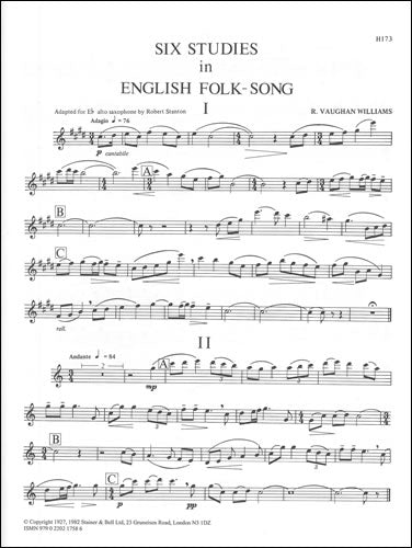 V-W 6 Studies Eng Folksong Sax