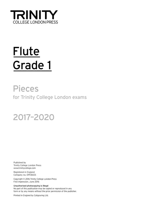 TCL Flute Pieces Grade 1 2017-20 (Flt P