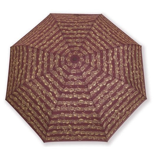 Umbrella Mini VW Muscial Notes Burgundy