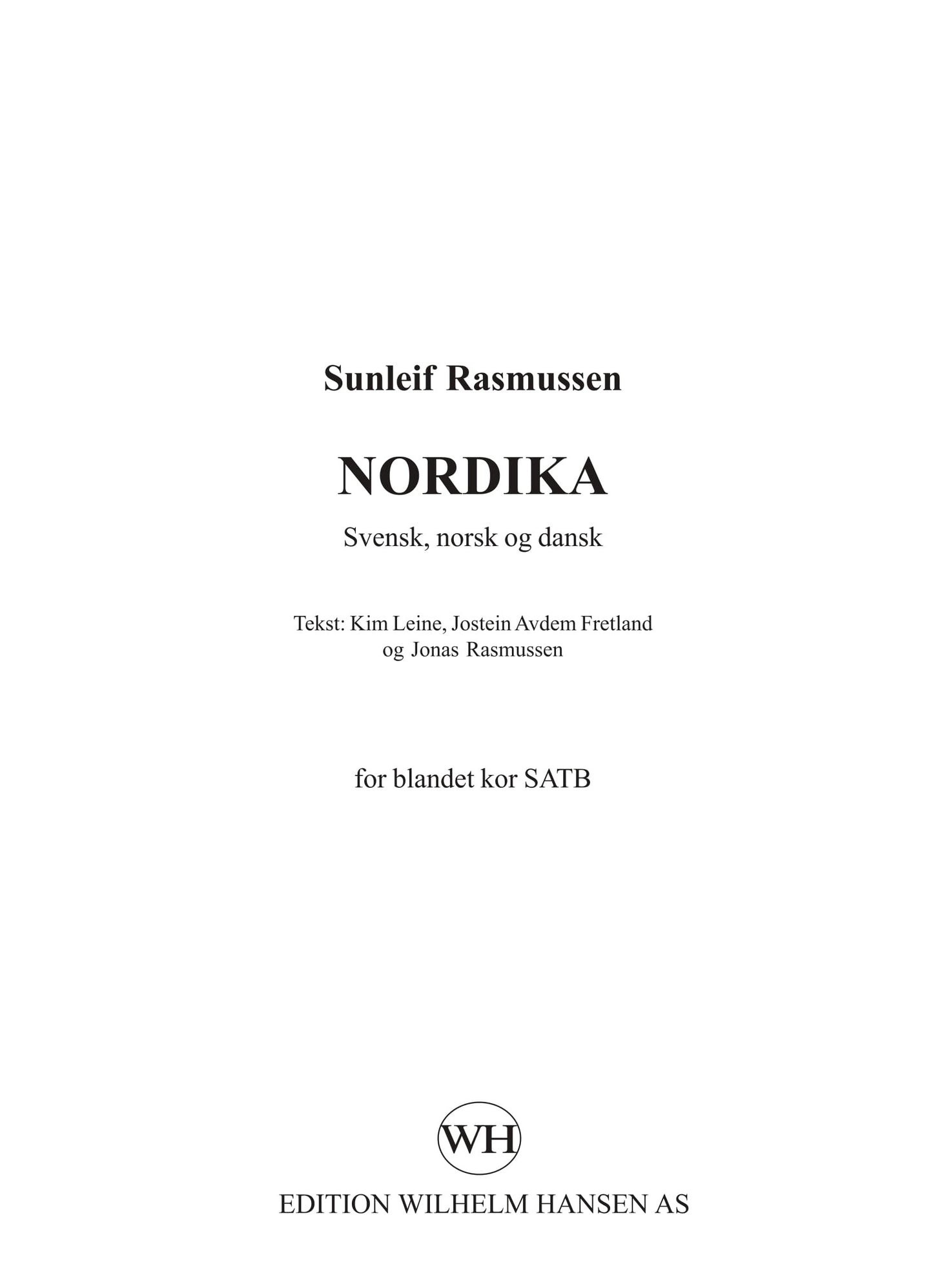 Nordika SATB Rasmussen WH