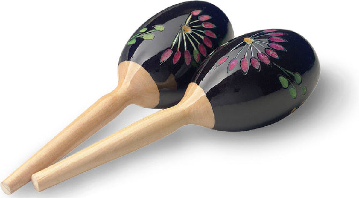 Maracas Wood Oval 19cm Black MRW-19 Sta