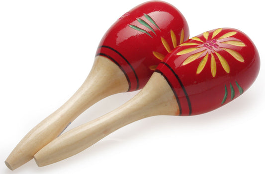 Maracas Wood Oval 26cm Red MRW-26 Stagg