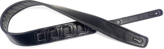 Gtr Strap Stagg Black Leather Strap