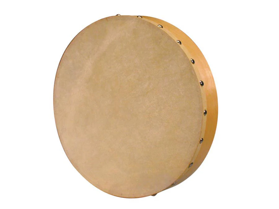 Hand Drum 12" Rawhide Natural Finish Wood Roto