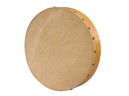 Hand Drum 12" Rawhide Natural Finish Wood Roto