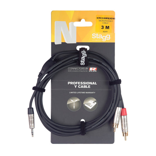 Stagg Professional Y Cable Mini-Jack/RCA NYC3MPS2CMR