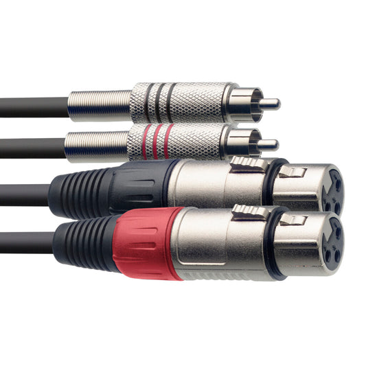 Stagg 3m Twin Cable RCA/XLR F/M