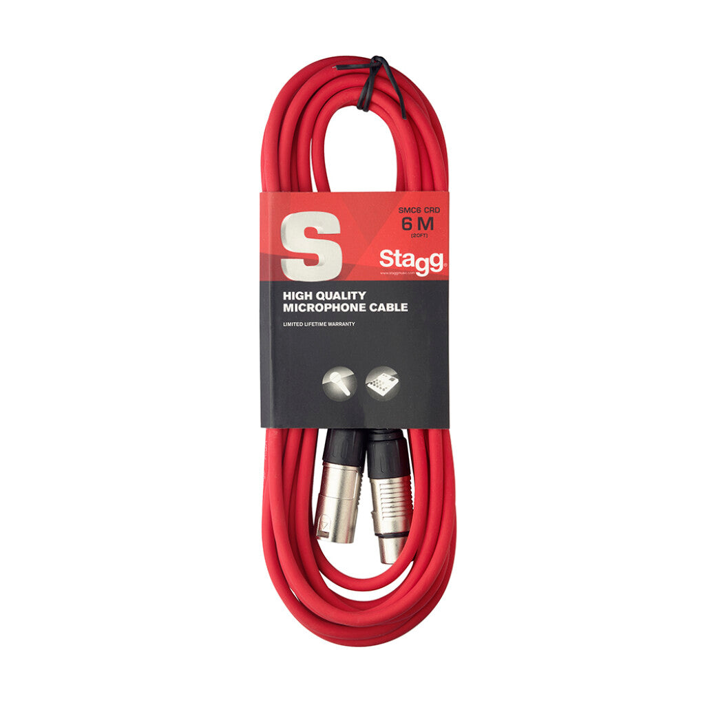 Stagg Mic Cable XLR-XLR 6m/20ft RED
