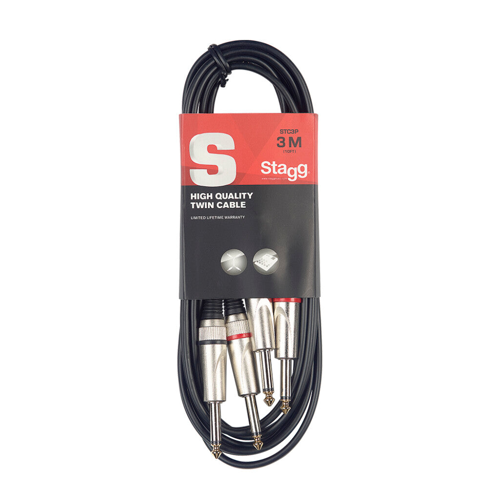 Stagg Twin Cable Jack-to-Jack 3M