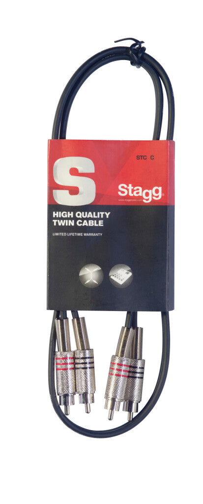 Stagg RCAm-RCAm Twin Cable 2ft STC060C