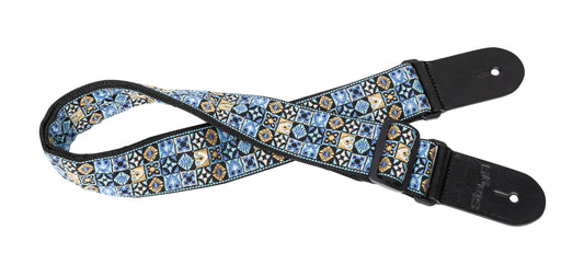 Stagg Guitar Strap with blue Woven Hootenanny Mix