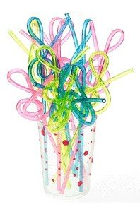 Treble Clef Straw Assorted Colours AIM