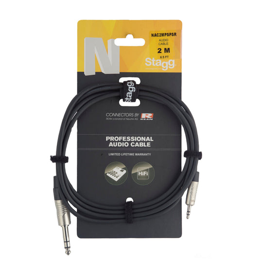 Stagg Audio Cable N-Series Mini Jack-Jack 2m(6.5ft) NAC2MPSPSR