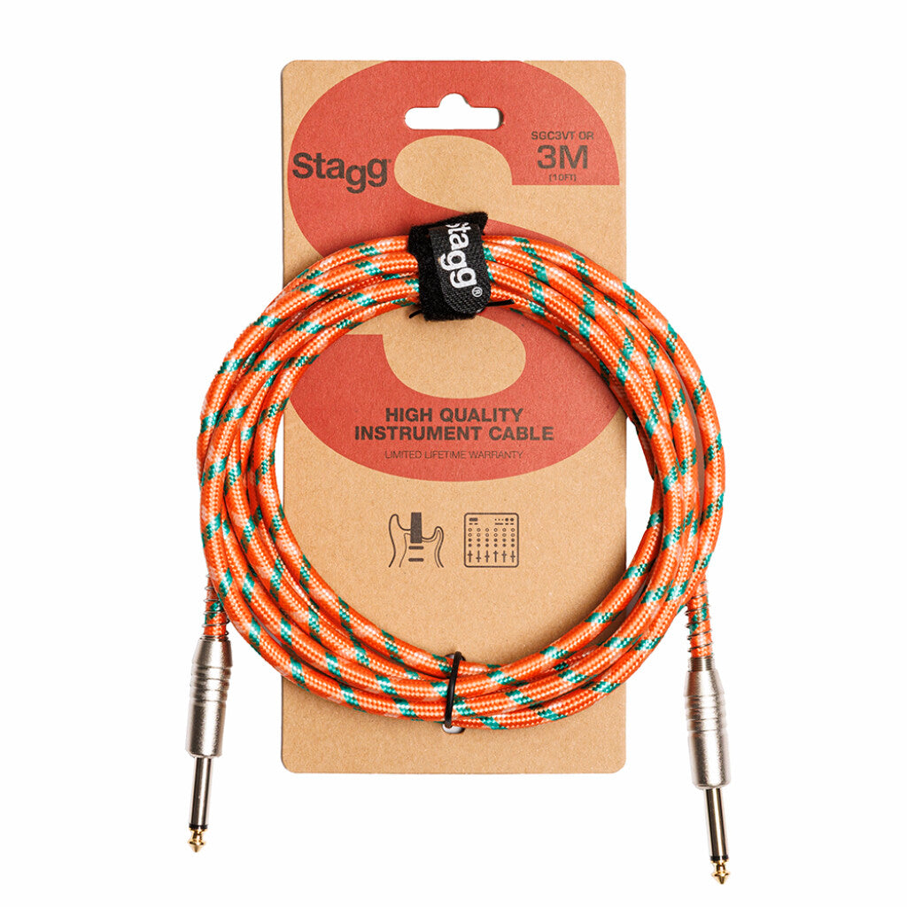 Stagg Instrument Cable 3m Vintweed Orange