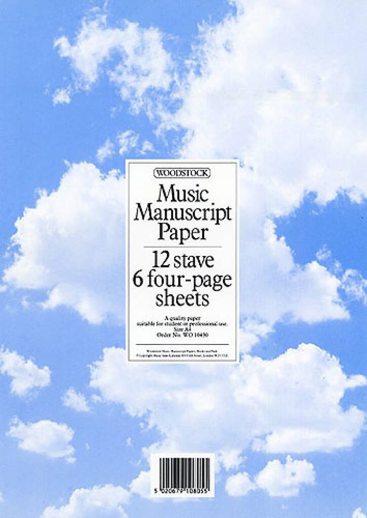 Manuscript A4 12 Stave 6x4pp Sheets – South London Music