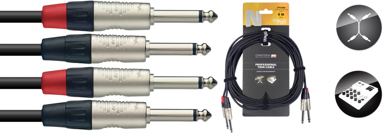 Stagg 3m Twin Cable NTC3PR