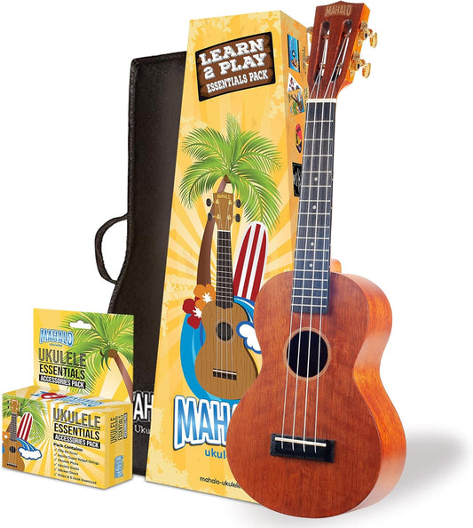 Mahalo Ukulele Java Concert MJ2 Transparent Brown/Essential Pack