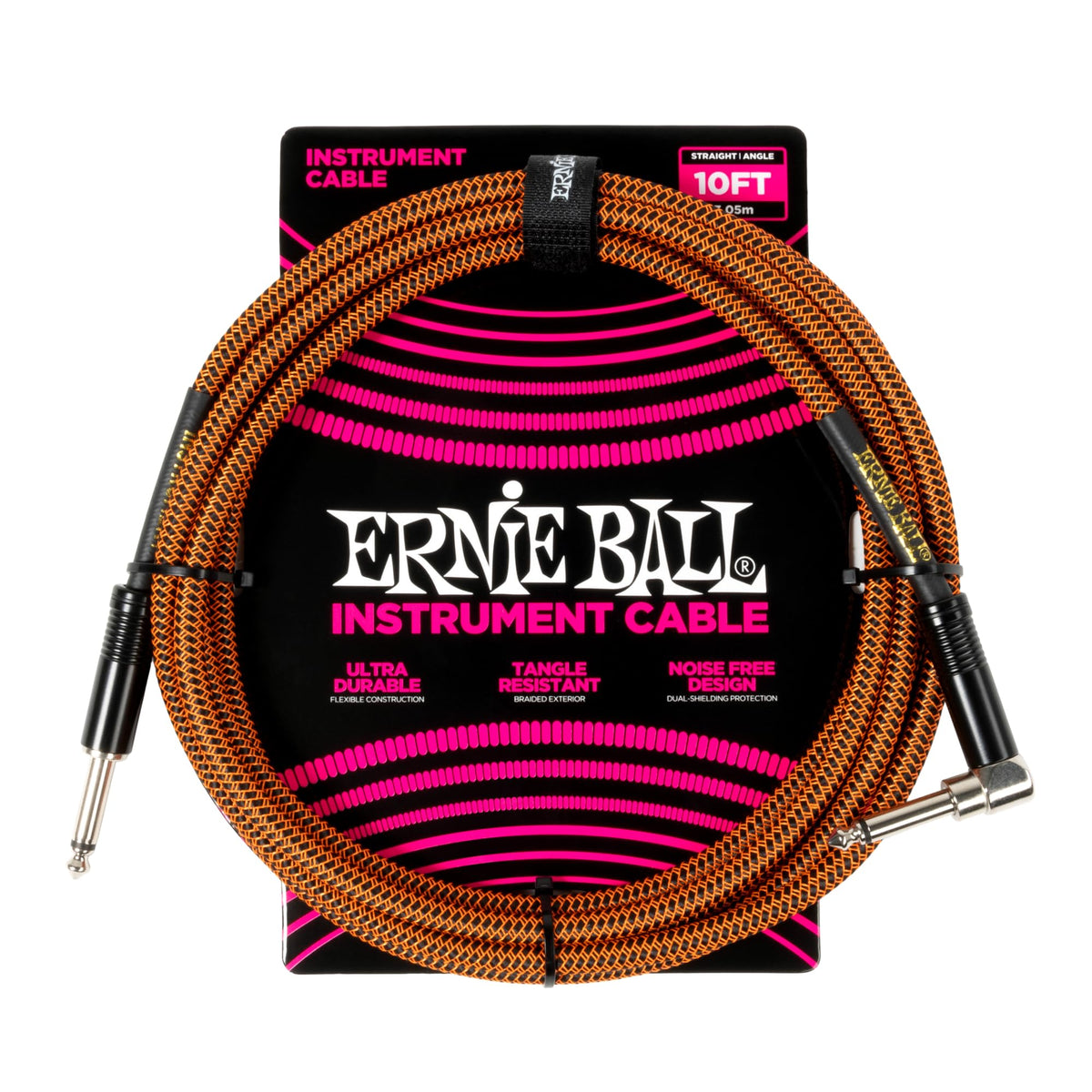 Ernie Ball Pumpkin Pie Braided Straight 10ft Jack to Jack