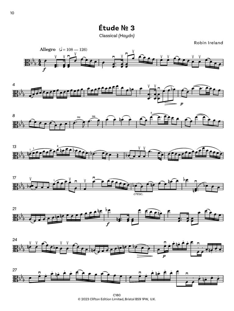Robin Ireland Concert Etudes Viola C180