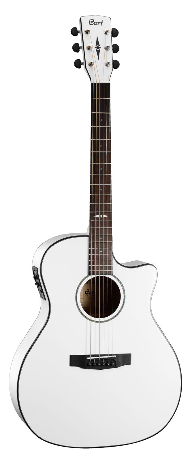Cort Electro-Ac Gtr Grand Aud White Sol
