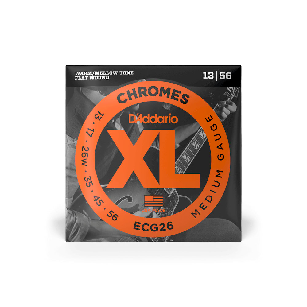 D'Addario ECG26 Medium Flat Wound XL Chrome