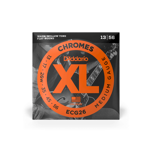 D'Addario ECG26 Medium Flat Wound XL Chrome