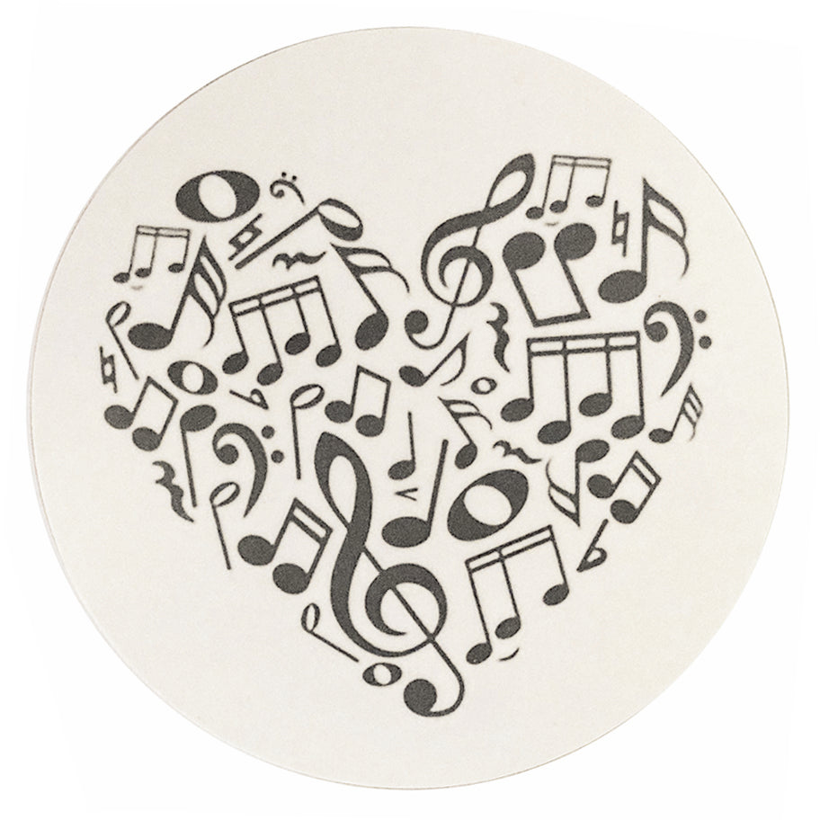 Heart of notes mug mats