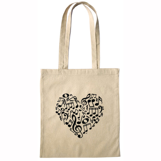 Heart of notes tote bag
