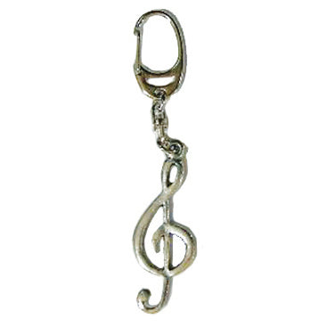 Keyring Pewter Treble Clef MG