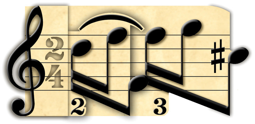 Card 3D Prelude Music Notes MG PH19