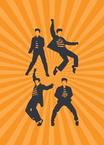 Card Pop Art Elvis Orange