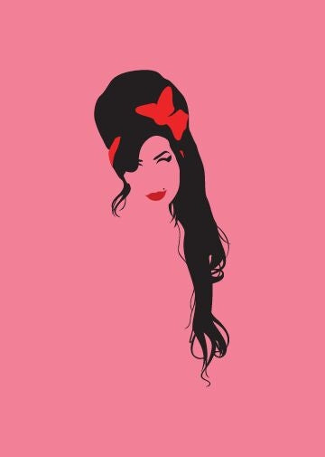 Card Pop Art Amy Wineouse Pink