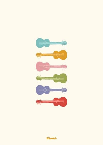 Card Vintage Ukulele