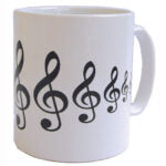 Mug Treble Clefs White Earthenware MG