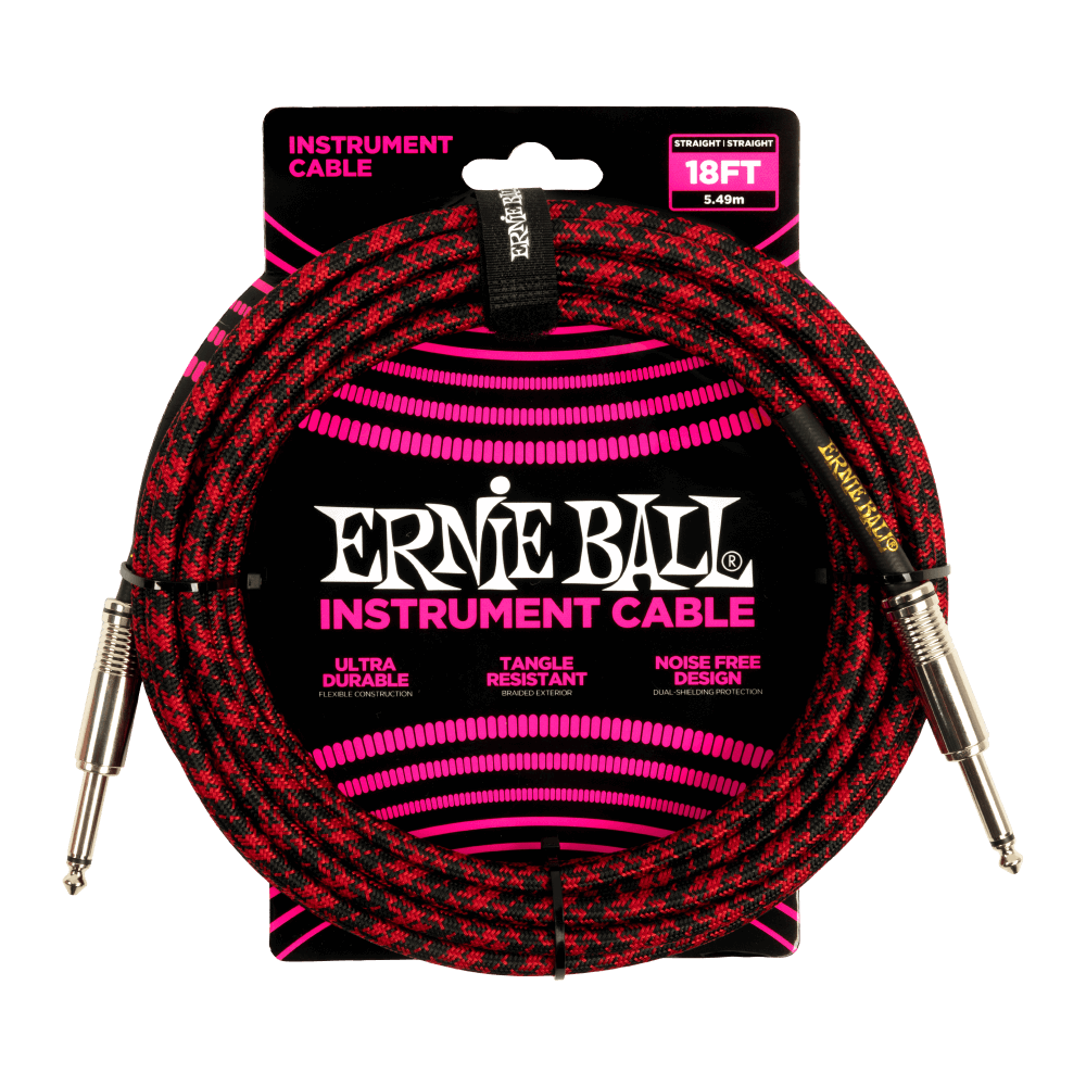 EB 10" Inst Cable Red Black Braided