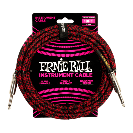 EB 10" Inst Cable Red Black Braided