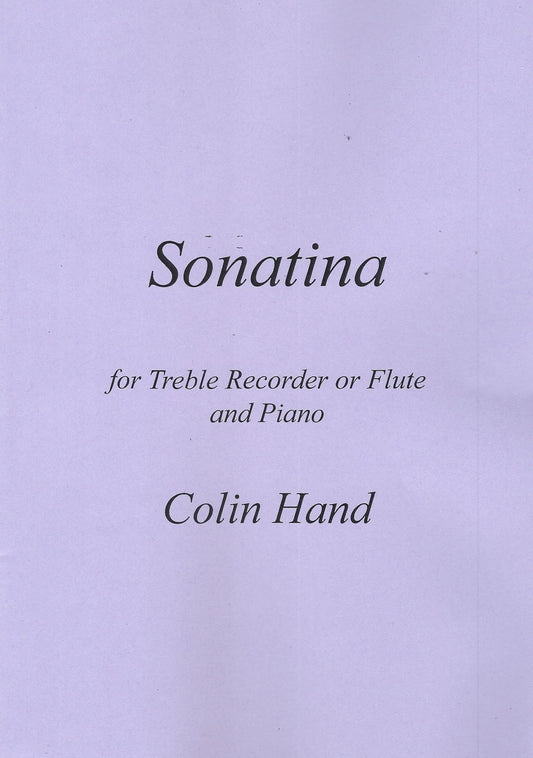 Hand Sonatina Treb Recorder or Flt & Pno