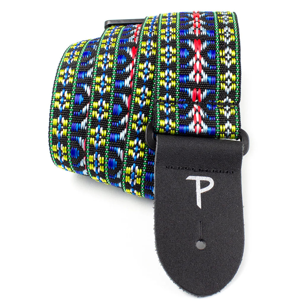 Perris Guitar Strap: Retro Hootenanny - Blue/Yellow/Red
