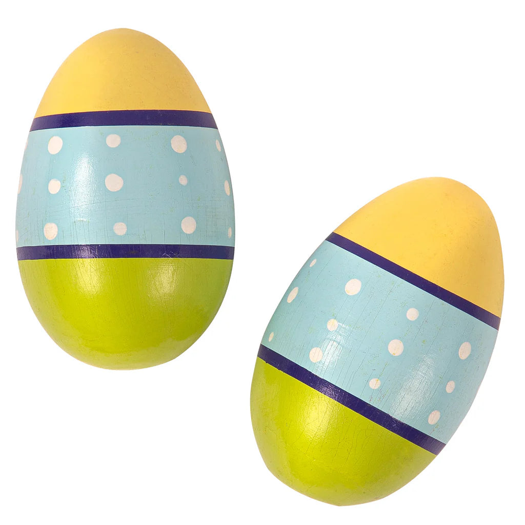PP Egg Shakers Wooden Early Years Red/Yellow Pair