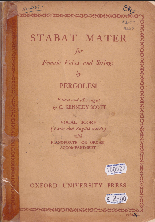 SH Stabat Mater Female Voices Vocal Score 100027