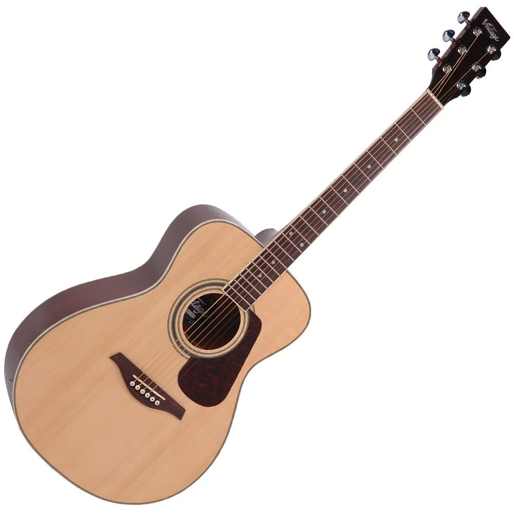 Vintage Acoustic Guitar Natural Outfit V300N
